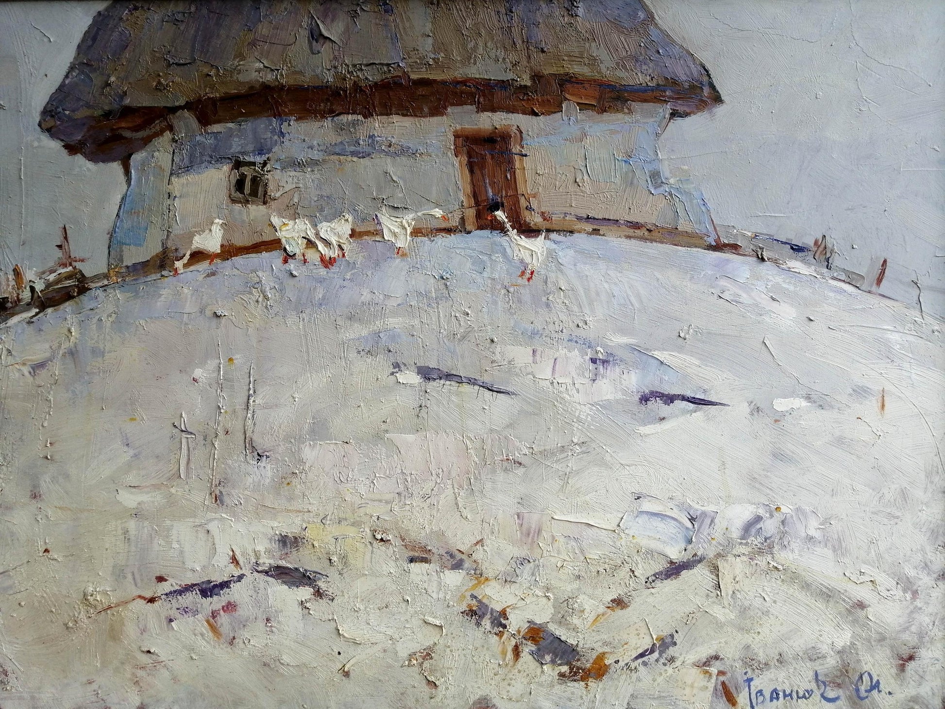 Oil Painting Nature Landscape Village landscape Art