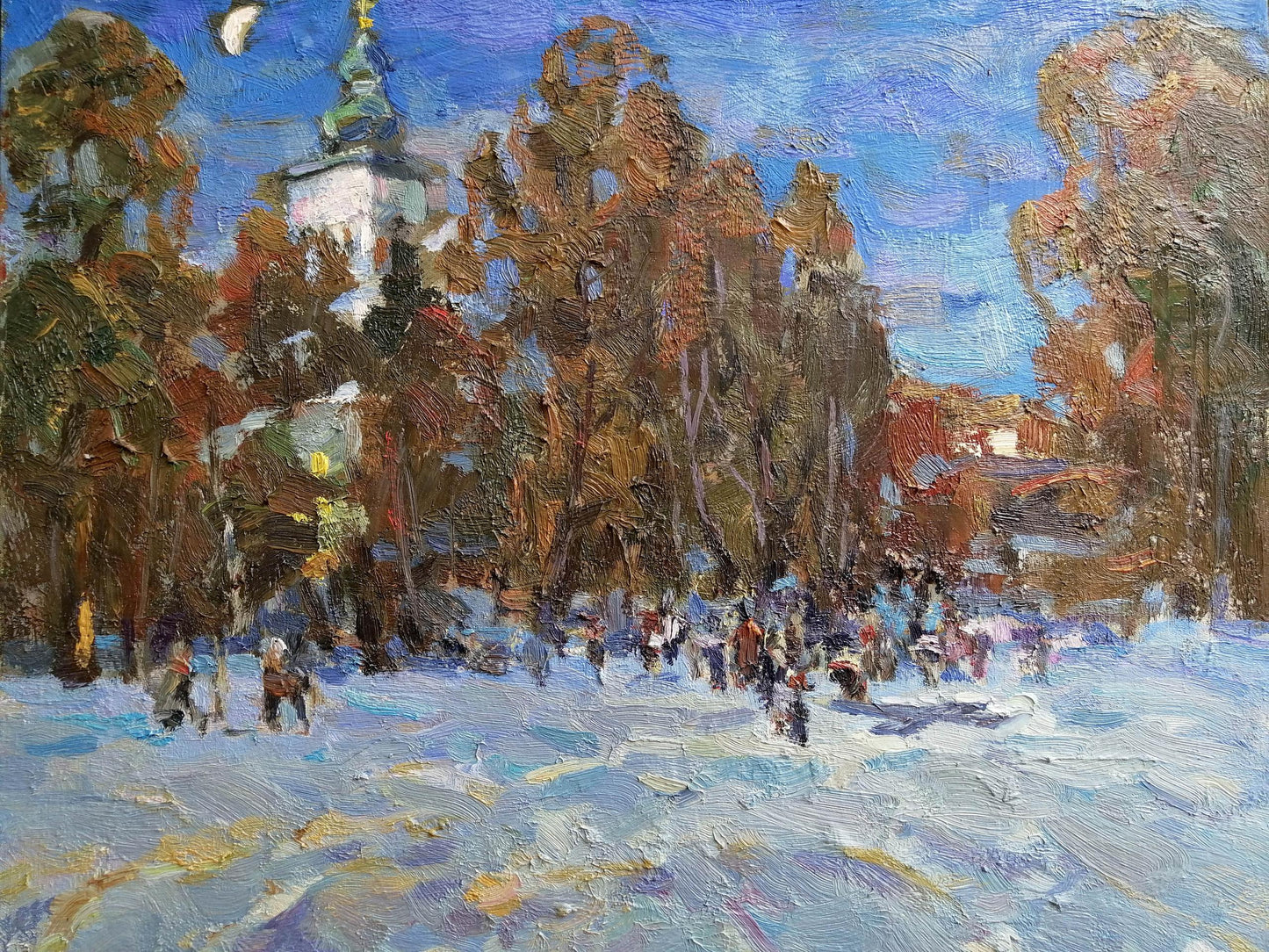 Oil Painting Nature Landscape Village landscape Art