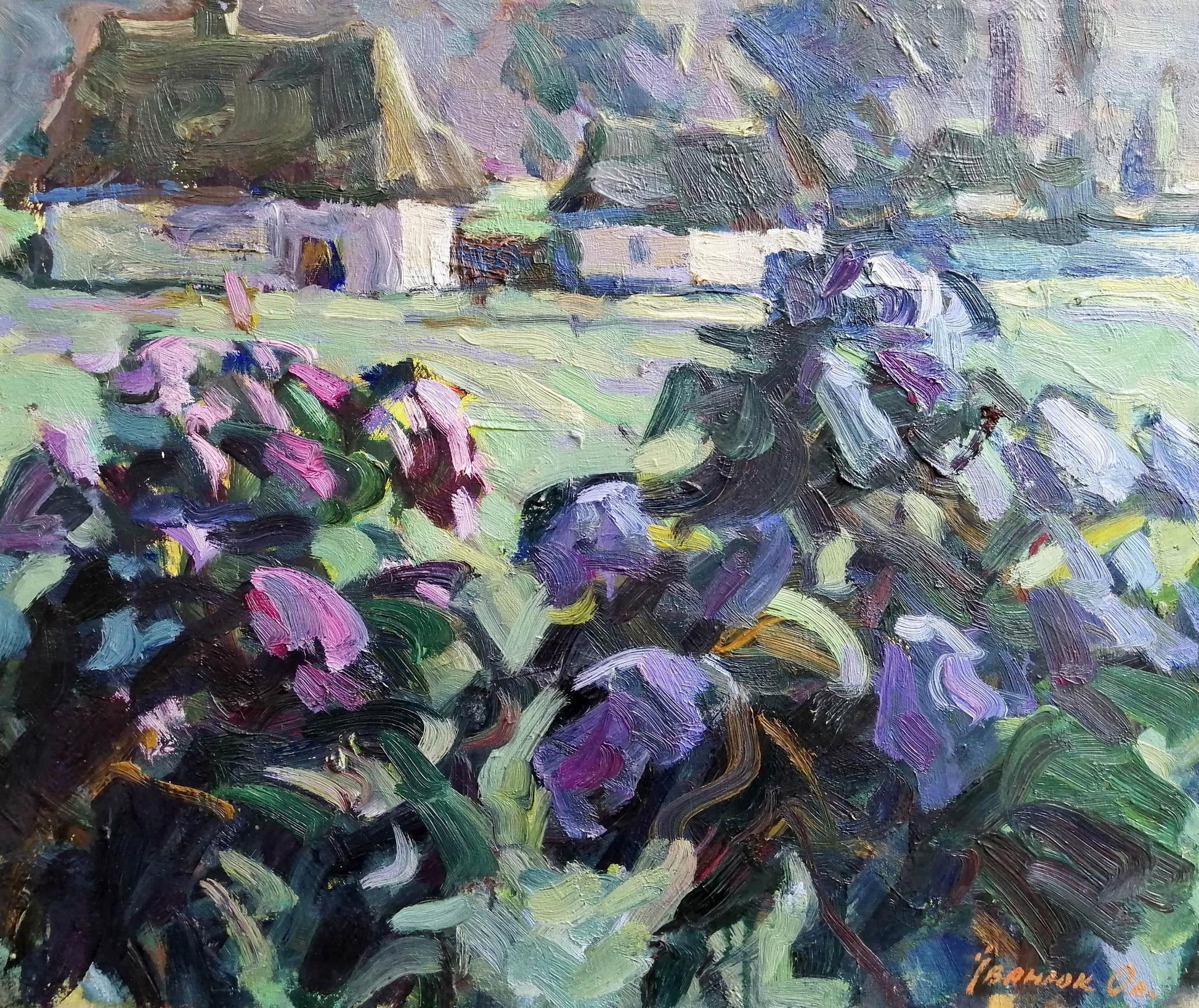 Oil painting In the garden Ivanyuk Alex