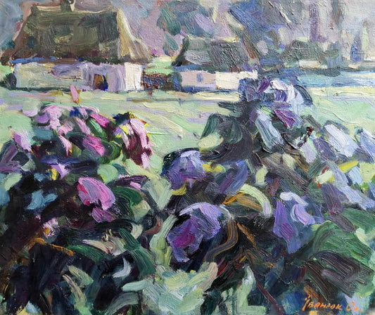 Oil painting In the garden Ivanyuk Alex