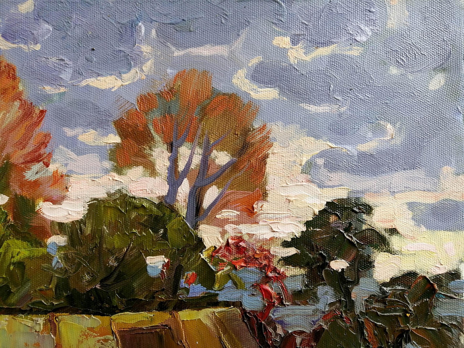 Oil Painting Nature Landscape Village landscape Art