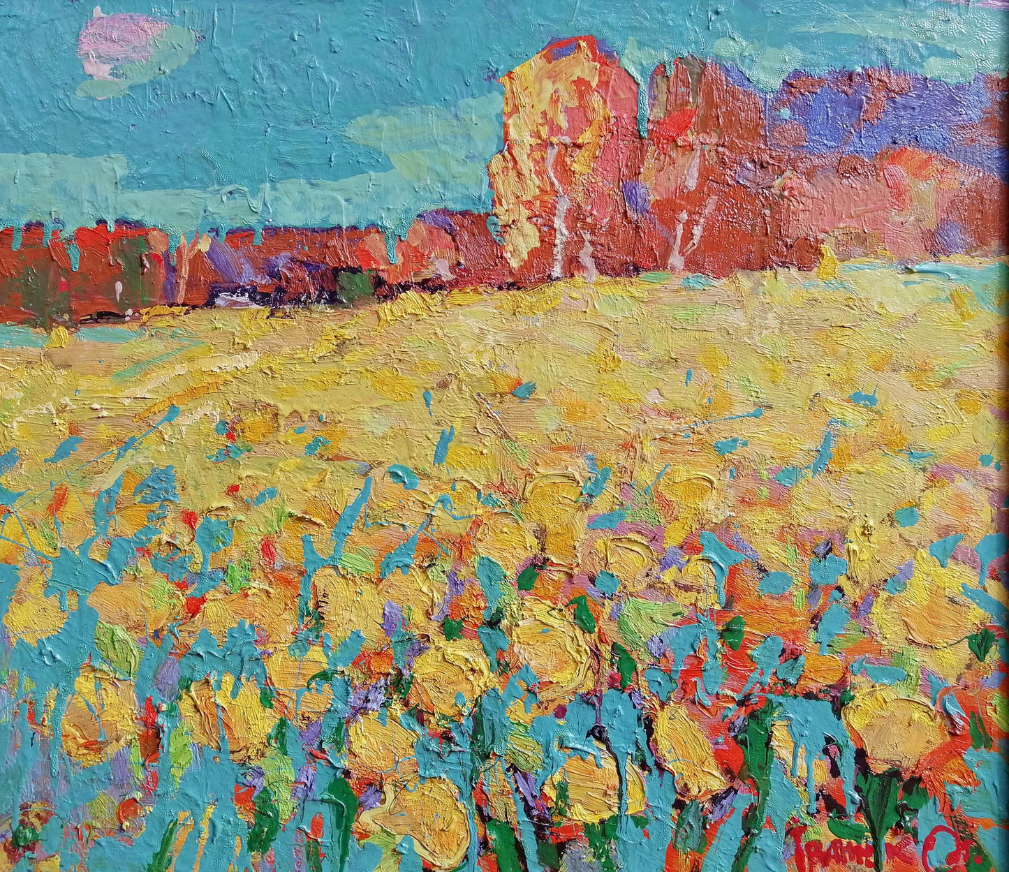 Oil painting Sunflower field Ivanyuk Alex