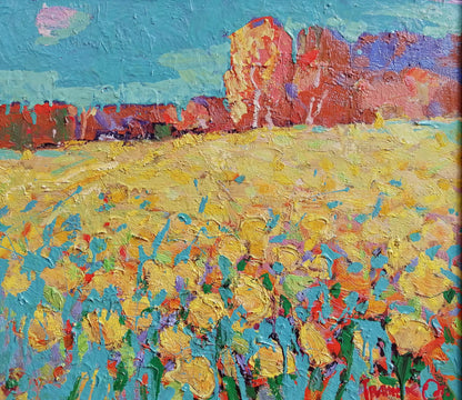 Oil painting Sunflower field Ivanyuk Alex