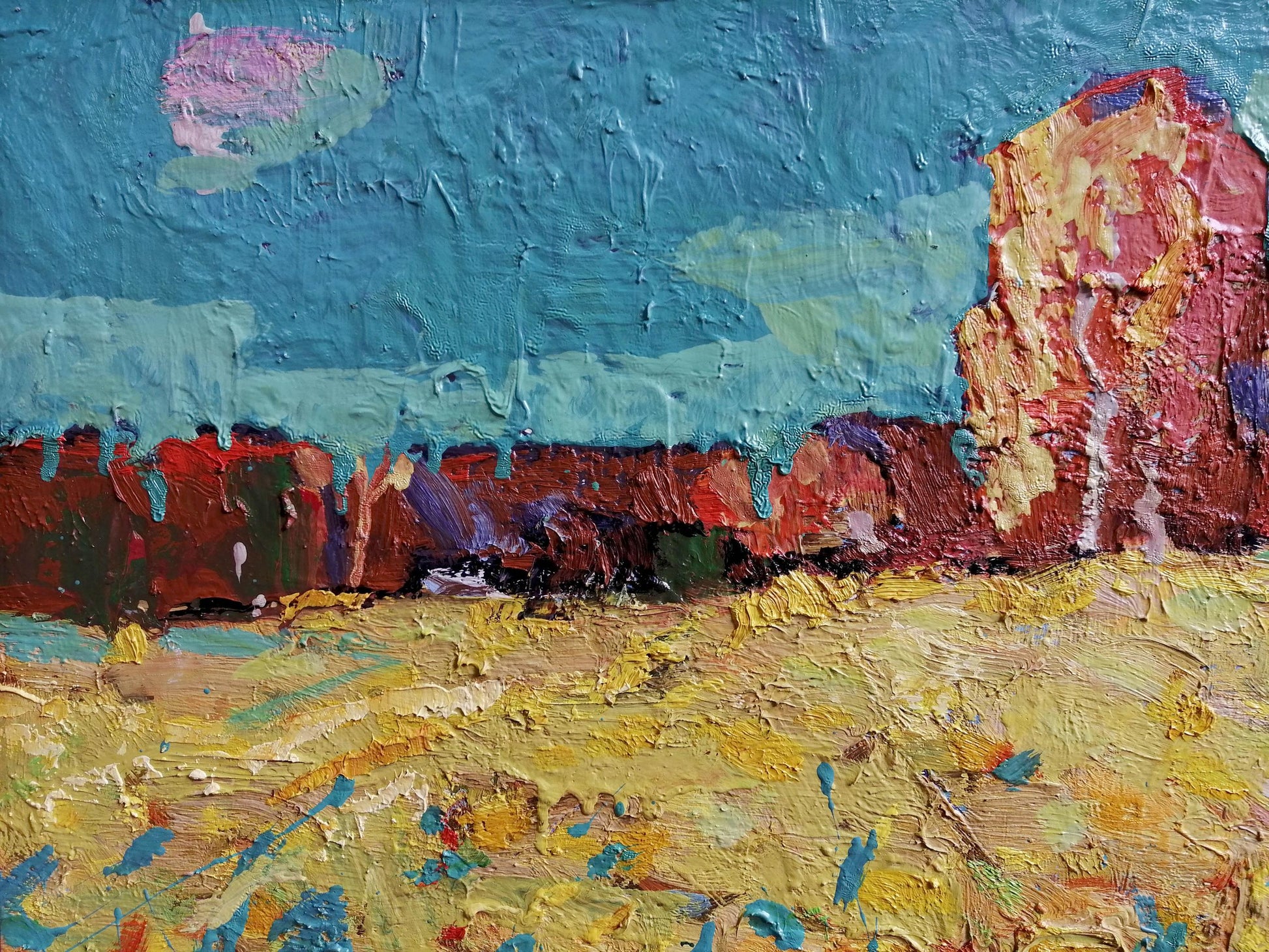 Oil Painting Nature Landscape field 