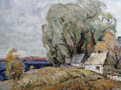 Oil painting Autumn landscape