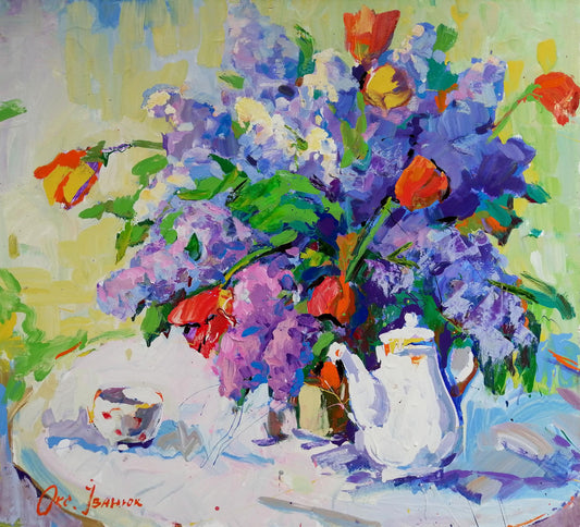 Oil painting Bouquet of flowers Ivanyuk Oksana
