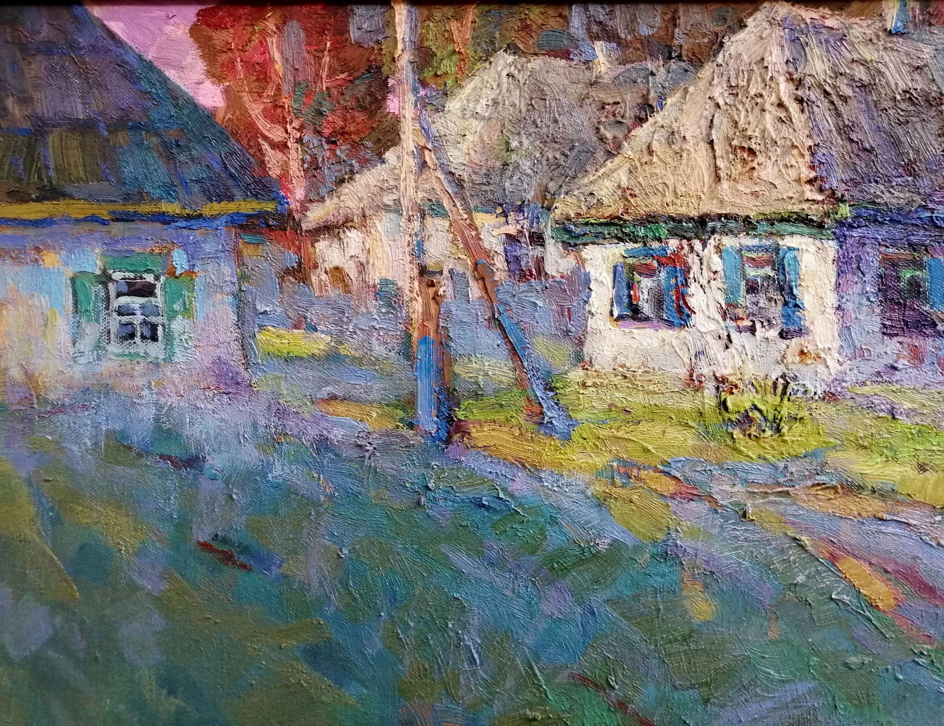 Oil Painting Nature Landscape Village landscape Art