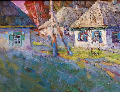 Oil Painting Nature Landscape Village landscape Art