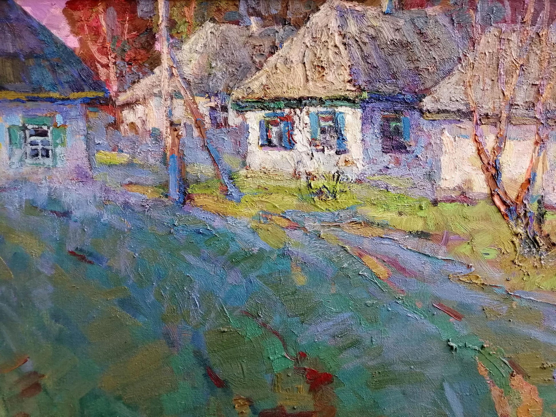 Oil Painting Village landscape Art