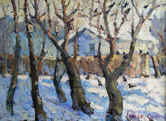 Oil painting Last snow Ivanyuk Oksana