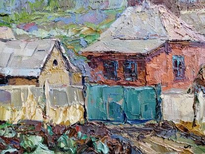 Oil Painting Nature Landscape Village