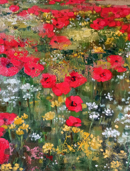 Oil painting Poppy field Anatoly Borisovich Tarabanov
