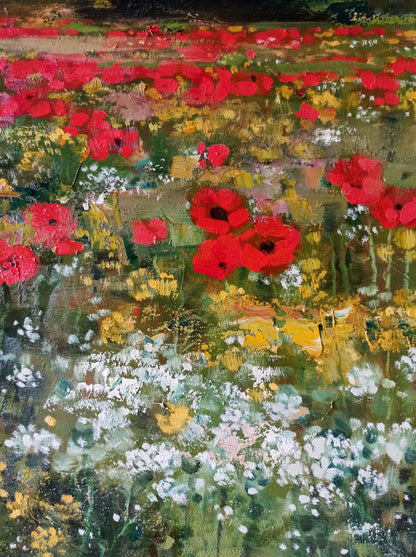 Oil painting Poppy field Anatoly Borisovich Tarabanov