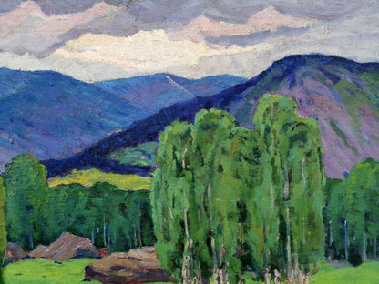 The forest in the mountains captured in oils by Vasily Andreevich Klyuchnik
