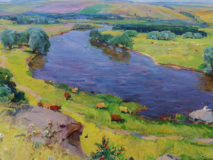 Oil painting Walk in the field Grebennik Vitaly Sergeevich
