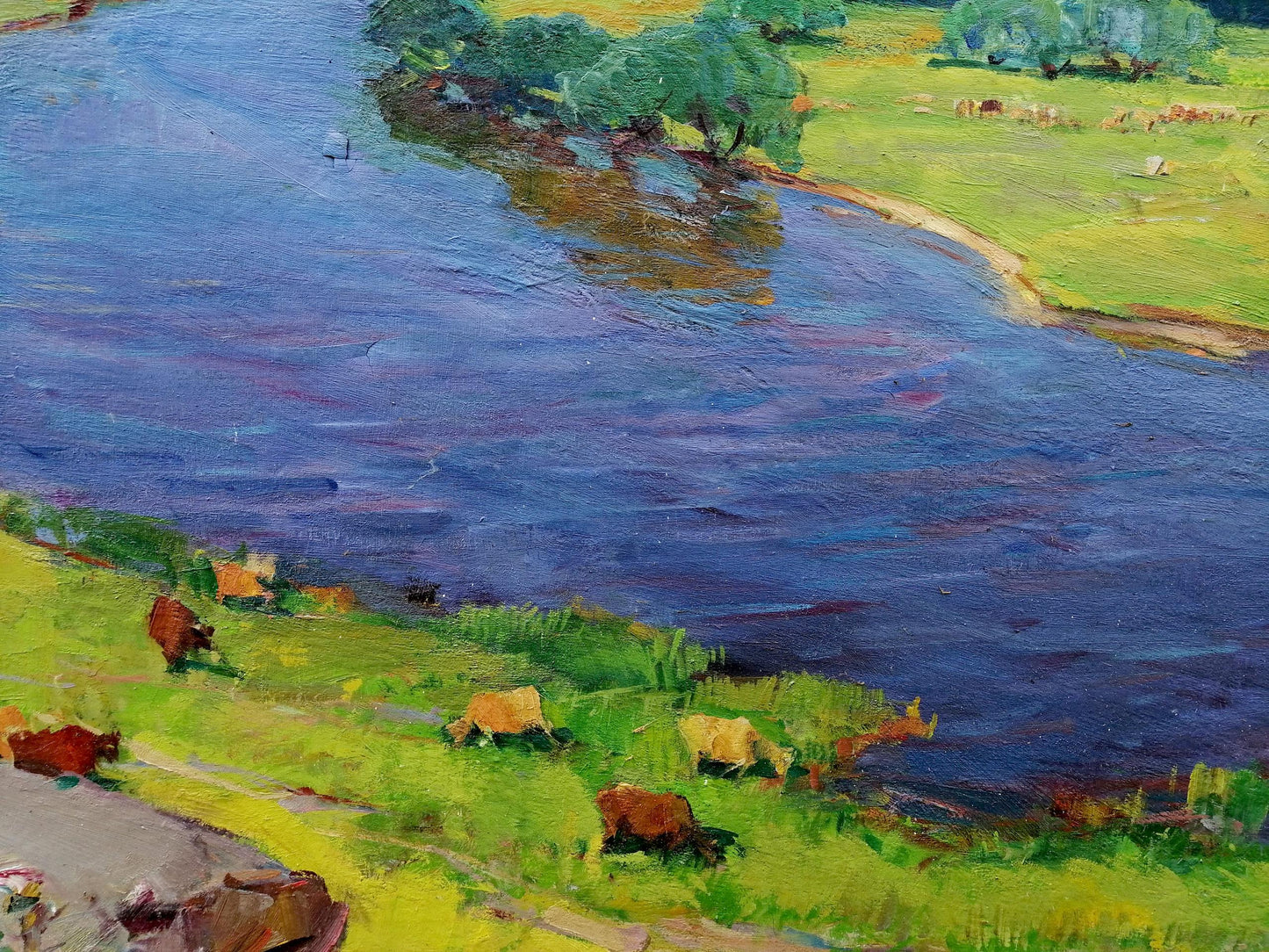 Oil painting Walk in the field Grebennik Vitaly Sergeevich