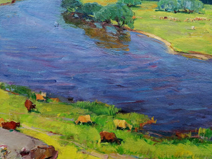 Oil painting Walk in the field Grebennik Vitaly Sergeevich