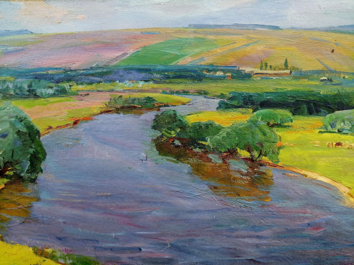 Oil painting Walk in the field Grebennik Vitaly Sergeevich