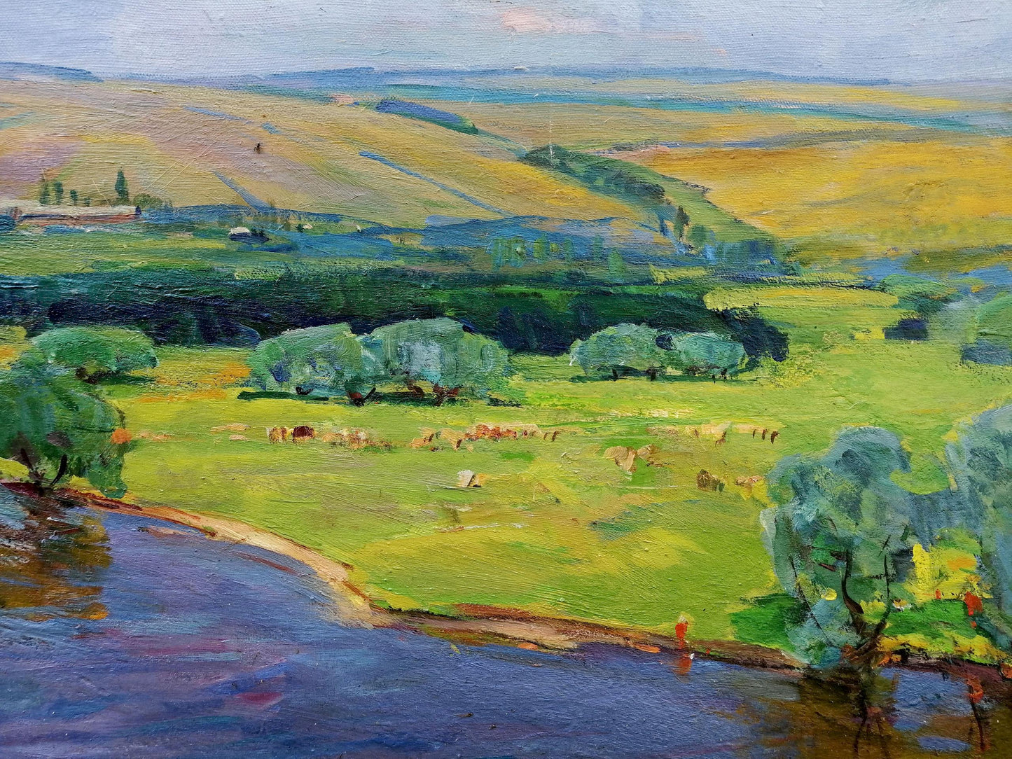 Oil painting Walk in the field Grebennik Vitaly Sergeevich