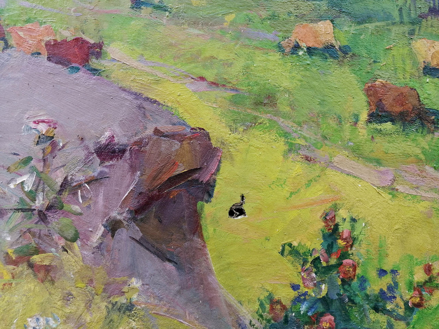 Oil painting Walk in the field Grebennik Vitaly Sergeevich