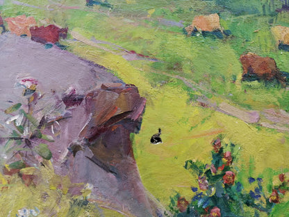 Oil painting Walk in the field Grebennik Vitaly Sergeevich