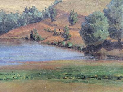 Oil painting Forest Lake Unknown artist