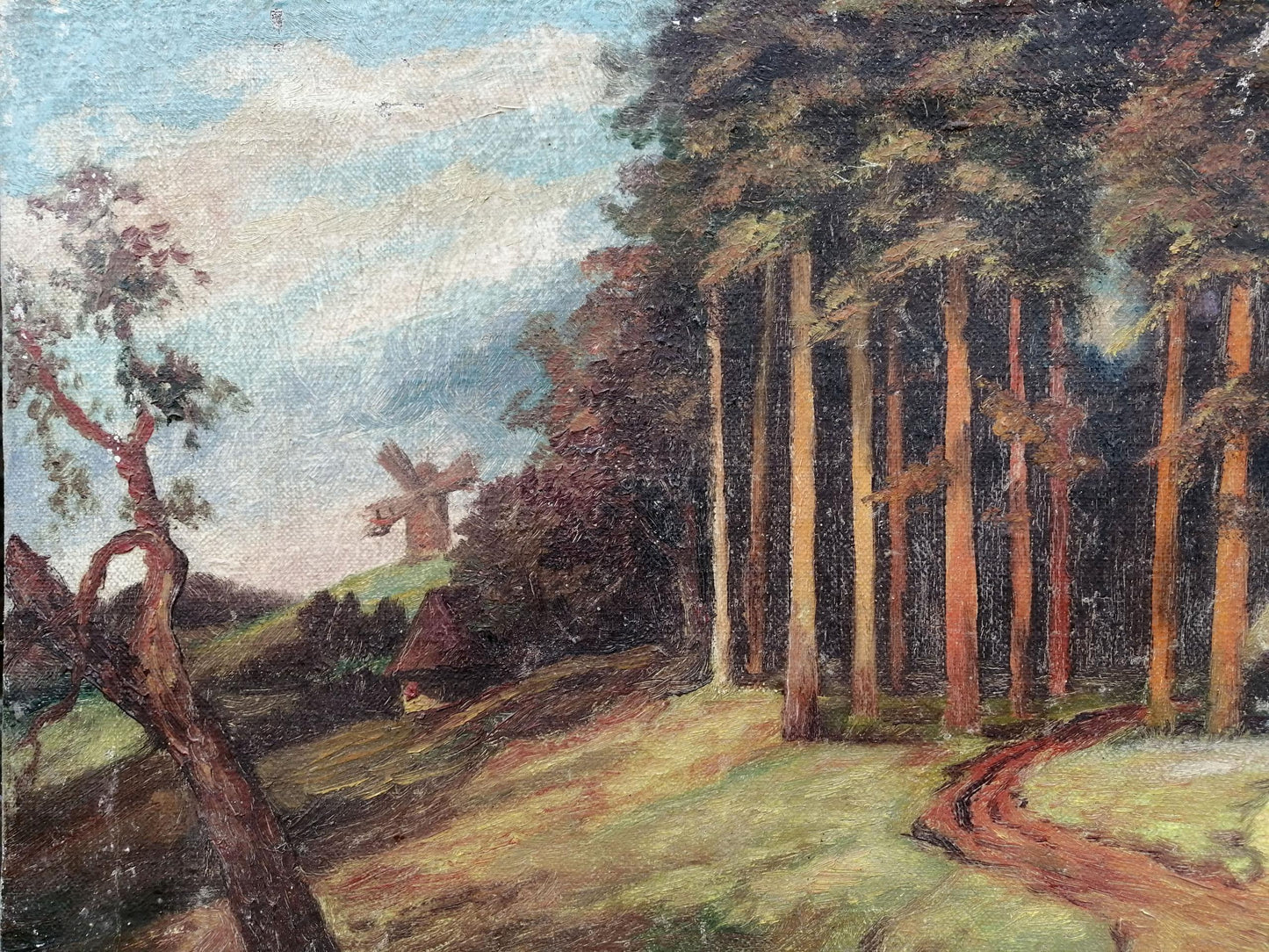 Oil painting House near the forest Unknown artist