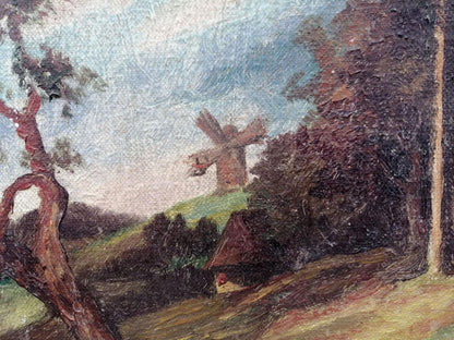 Oil painting House near the forest Unknown artist