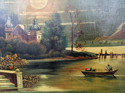 Oil painting Italian landscape Unknown artist