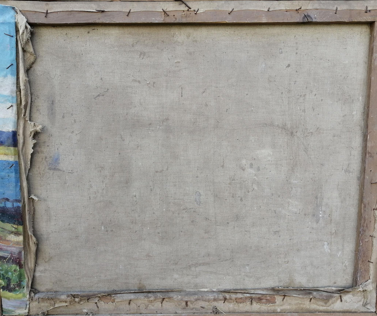 Oil painting Village near the river Unknown artist