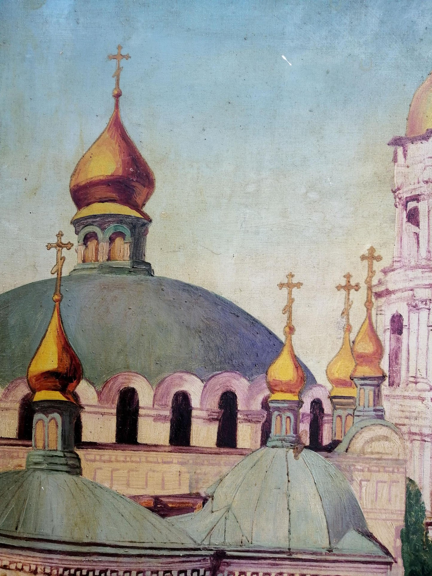 Oil painting Church landscape Unknown artist