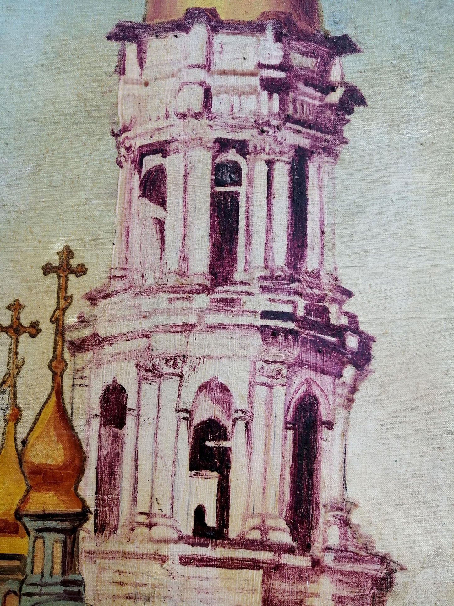 Oil painting Church landscape Unknown artist