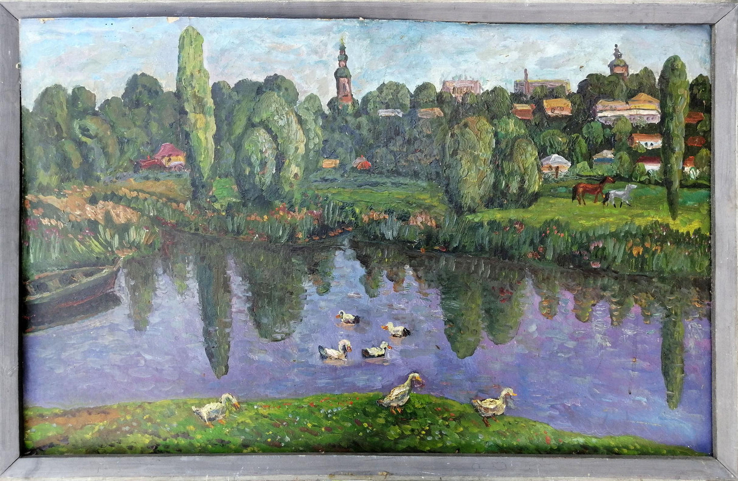 Oil painting Ducks in the lake Yalovenko Alexander Ivanovich