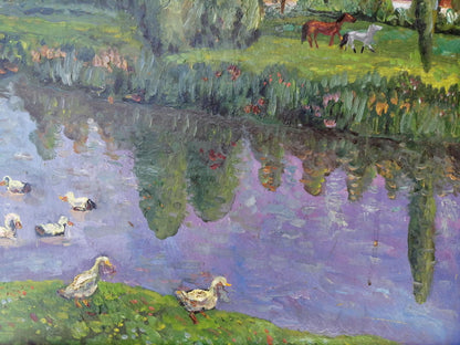 Oil painting Ducks in the lake Yalovenko Alexander Ivanovich
