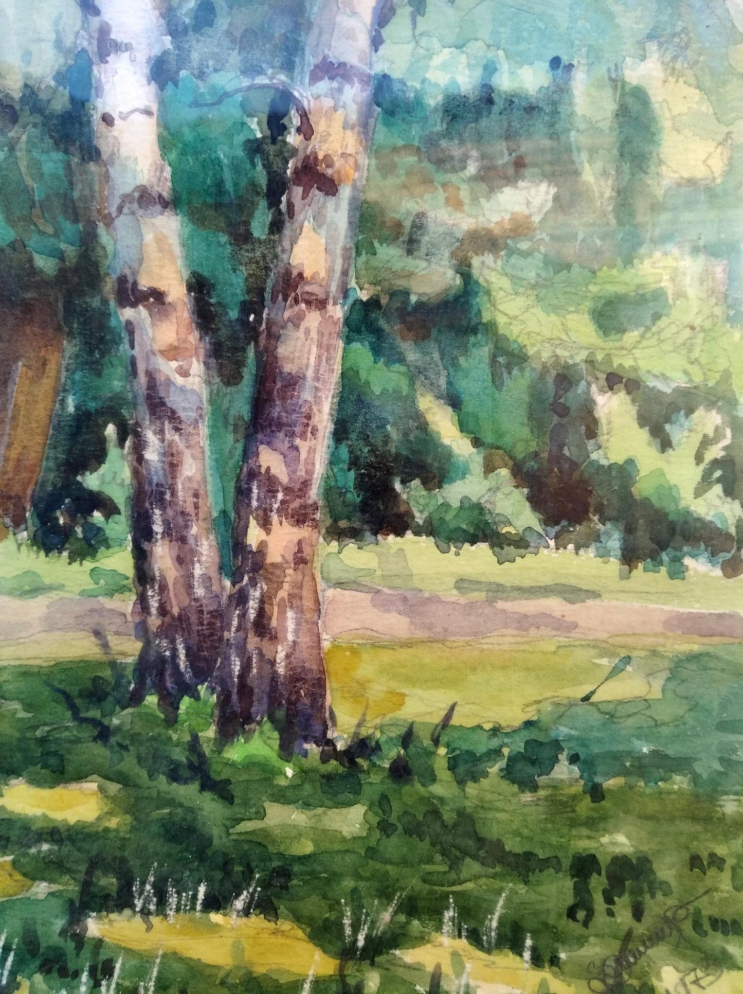 Watercolor painting In Berezovka V. G. Zashkvara