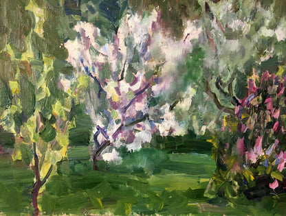 Oil painting Garden landscape Gantman Moisey Faibovich