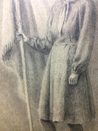 Pencil painting Girl pioneer leader Ivan Tsyupka