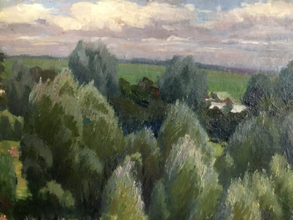 Oil painting Forest landscape Sheludko Leonid Nikolaevich