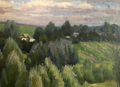 Oil painting Forest landscape Sheludko Leonid Nikolaevich