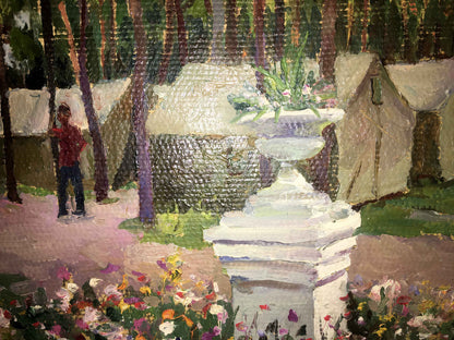 Tourist gathering oil painting Lednev Dmitry