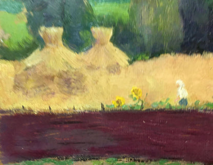 Oil painting Field of wheat and sunflowers Ivan Tsyupka