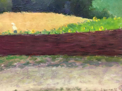 Oil painting Field of wheat and sunflowers Ivan Tsyupka