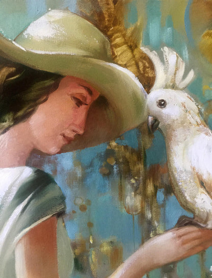 Abstract oil painting Parrot Anatoly Tarabanov