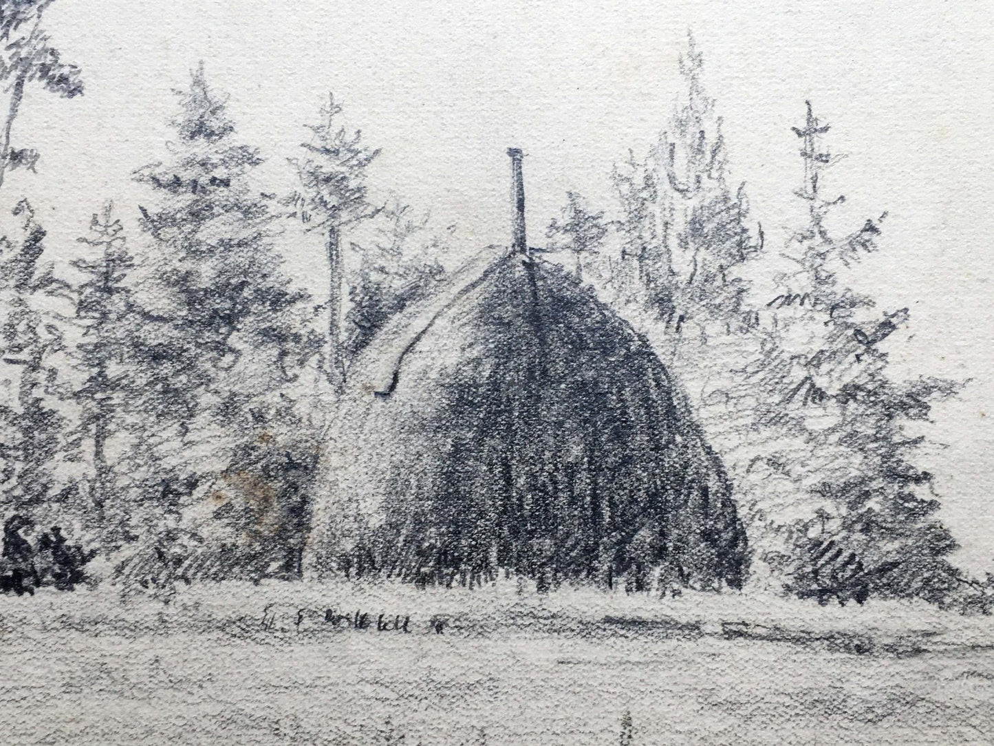 Pencil painting Road out of the field Dmitry Lednev