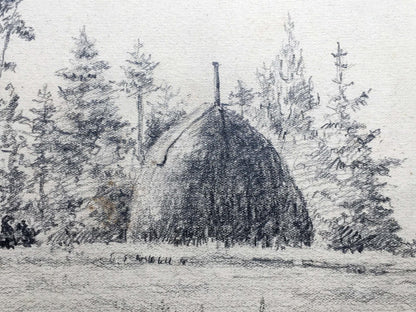 Pencil painting Road out of the field Dmitry Lednev