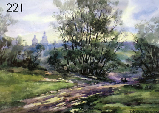 After the rain watecolor painting Viktor Mikhailichenko