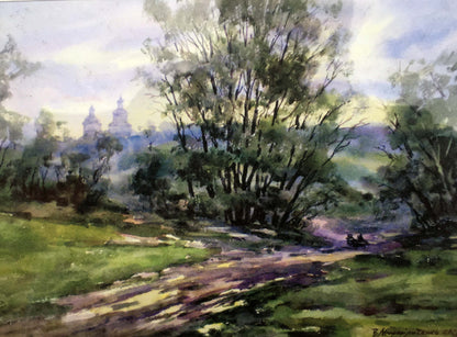 After the rain watecolor painting Viktor Mikhailichenko