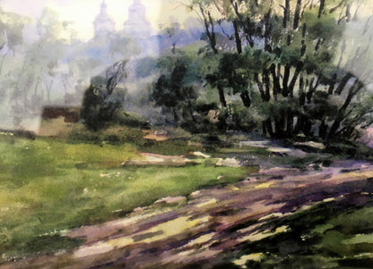After the rain watecolor painting Viktor Mikhailichenko