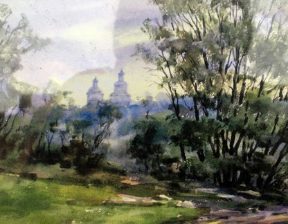 After the rain watecolor painting Viktor Mikhailichenko