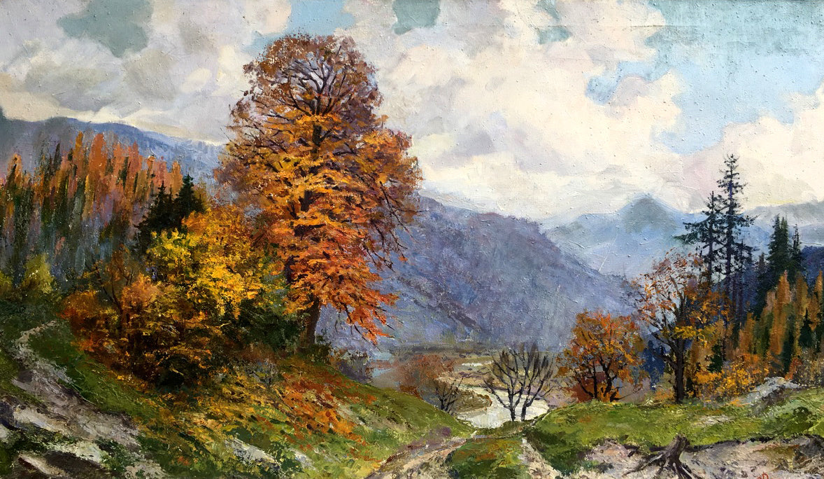 Oil painting Autumn in the Carpathians Rudenko Vladimir Mikhailovich